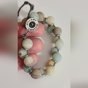 Willamy NEW Amazonite leather bracelet adjustable ret. $150 gemstone hand crafte